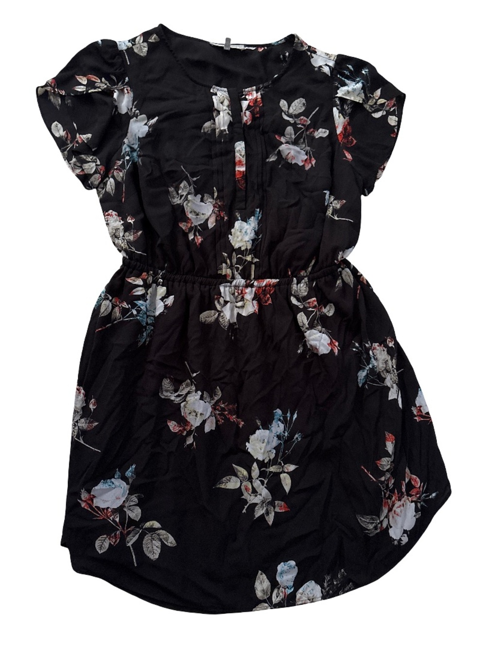Daniel Rainn Black Floral-Trim Dress